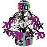 Creative Converting Party Decoration Metallic Foil Cascading Centerpiece, Milestone Celebrations 70th