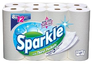 Sparkle Paper Towels, 8 Giant Rolls, Pick-A-Size, White