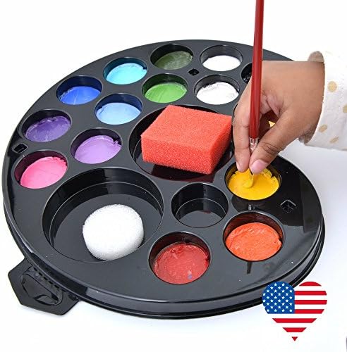 FACE PAINT KIT. All you need for 160+ Face-paints. Bonus E-Guide Instructions, 100% USA Made Hypoallergenic Quality Palette,16 Colors, Glitter, Brushes, Sponges, Moms LOVE IT