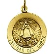 14K Yellow Gold Caridad del Cobre Medal - 22.00mm