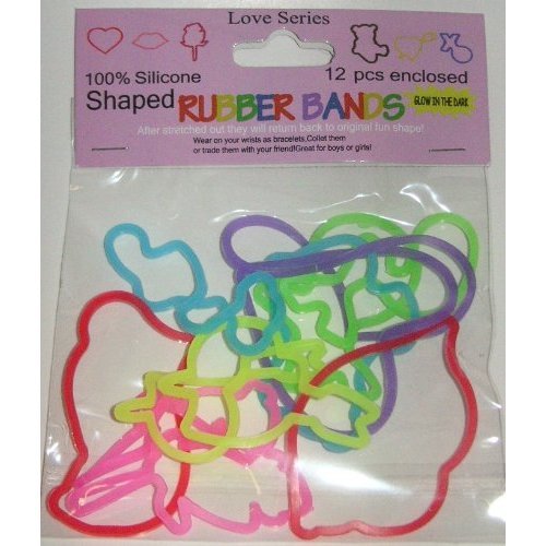love glow shaped silly rubber bandz  more detail click!
