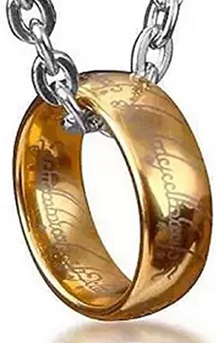 Dhnewsun The One Ring Stainless Steel Rings Bilbos Gold Ring Chain Ring WidthSize:US # 6