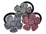 France Luxe Pave Peony Swarovski Ponytail Holder