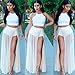 Antique Style Womens Sexy 2 Pieces Outfits Chiffon Wrapped Crop Top Skirt Bandage Club Dress