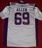 Jared Allen Autographed Minnesota Vikings White Jersey, Size 52, Proof Photo of Jared Signing for Us.