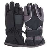 Childrens/Kids Heavy Duty Waterproof Padded Thermal Ski/Winter Gloves (9-12 Years) (Grey/Black)