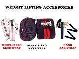 Weight lifting Knee Wraps with Velcro Closure WITH FREE HAND BAR STRAPS