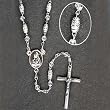 Silver Tone Rosary with 5mm Glass Filigree Beads with 12" Chain Silver Tone Rosary with 5mm Glass Filigree Beads with 12" Chain