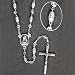 Silver Tone Rosary with 5mm Glass Filigree Beads with 12" Chain