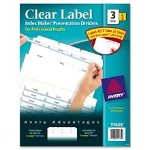 Avery Index Maker Dividers with Clear Labels, 3 Tab, 5 Sets (11435)