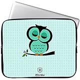 Elonbo TM 13-Inch Cute Cartoon Owl Design Waterproof Neoprene Laptop Soft Sleeve Case Cover for 13.3" Macbook Pro / Air (Lime Green)