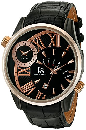 Joshua & Sons Men's JS72BKR Analog Display Japanese Quartz Black Watch