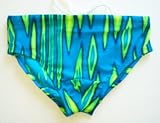 Mens Seamless Front Bikini Swimsuit Turq/Lime Sizes 30-36