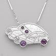 Necklace With 1.45ctw Precious Stones - Genuine Amethysts and Topazes 925 Sterling silver. Total item weight 6.0g Length 16in