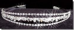 Bridal Wedding Tiara Crown With Three Bands 26216