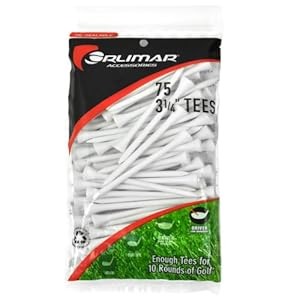 Orlimar 3 1/4-Inch Golf Tees 75-Pack (White)