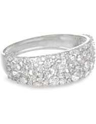 CZ by Kenneth Jay Lane 30 Cttw Multi-Shape Cubic Zirconia Hinged Bangle Bracelet