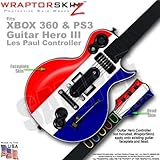 Red, White and Blue WraptorSkinz Skin fits XBOX 360 & PS3 Guitar Hero III Les Paul Controller (GUITA