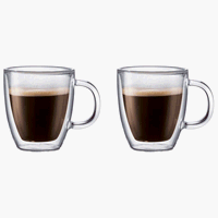 Bodum Bistro Double-Wall Insulated Glass Jumbo Mug, Set of 2