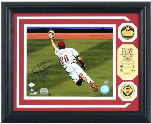 Buy Chase Utley Autographed 24KT Gold Coin Photo Mint by No manufacturer now!