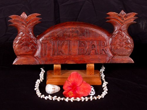 WELCOME SIGN TIKI BAR W/ PINEAPPLE - TROPICAL HOME DECOR