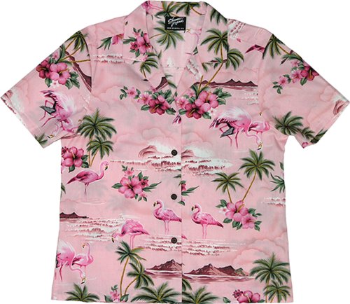 Robert J. Clancey Women's Hibiscus Hawaiian Aloha Cotton Shirt