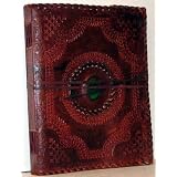 HandcraftedLeatherJournal/Sketchbook8x10withHandmadePaper&CenterStone