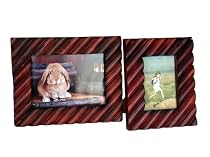 Handmade Natural Wood Photo Frame Set (2 Pcs.)