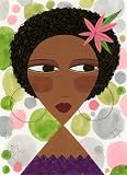 Woman with Hoop Earrings and a Pink Flower - 24