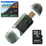 Produkt-Bild: Kingston 4GB micro Secure Digital High Capacity (microSD HC) Card (4 GB micro SD HC Karte) + ELEKTROWA-SOFTWARE + Kartenleser