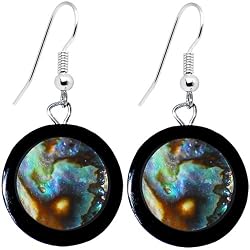 Rounded Paua Shell Earrings