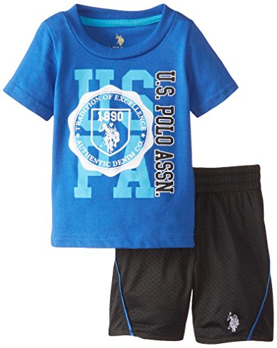 U.S. Polo Assn. Baby Boys' Jersey T Shirt and Athletic Mesh Short Set