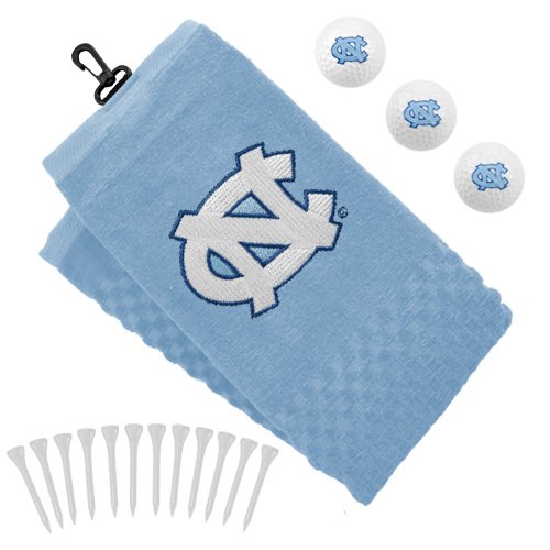 North Carolina Tar Heels Embroidered Golf Towel, Golf Balls Tees Gift Set
