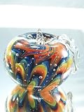 Hand Blown Glass Rainbow Art Apple Glass Paperweight