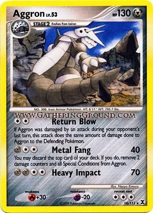 Pokemon Platinum Rising Rivals Single Card Aggron #14 Rare [Toy]