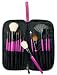 Royal & Langnickel Zipped Case Natural and Synthetic Hair 13-Piece Cosmetic Brush Set (Pink)
