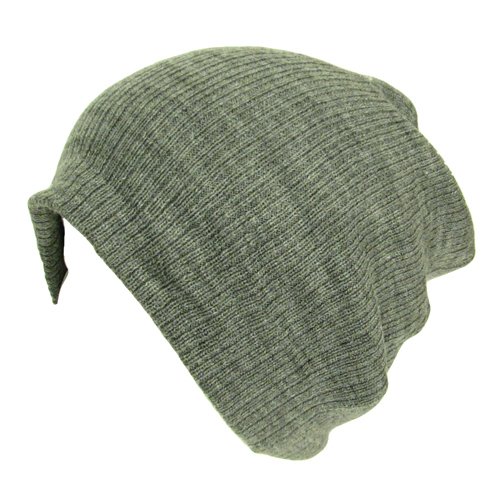 Gossip Girl Soft Ribbed Ski Beanie Slouch Slouchy Knit Hat Heather Gray