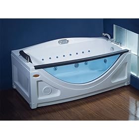 Therapeutic Hydrotherapy Massage Bath Tub, Headrest, Light, Hand Rail, Chrome Fixtures, Hand-held Shower, Tap, Shampoo Rack Radio, Multiple light Chromotherapy New #1809