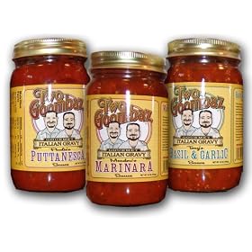 Gourmet Pasta Sauce Gift Set. Two Goombaz The Whole Crew is the Freshest Tasting Small Batch Pasta Sauce You Have Ever Eaten. Taste Like Homemade, Nice and Chunky with Visible Herbs and Spices. Not Your Average Pasta Sauce