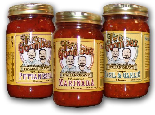 Gourmet Pasta Sauce Gift Set. Two Goombaz The Whole Crew is the Freshest Tasting Small... by Basil Pasta Sauces