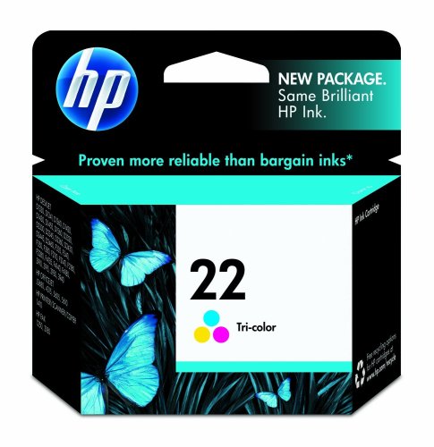 Original HP 22 Tri-color Ink Cartridge in Retail Packaging
