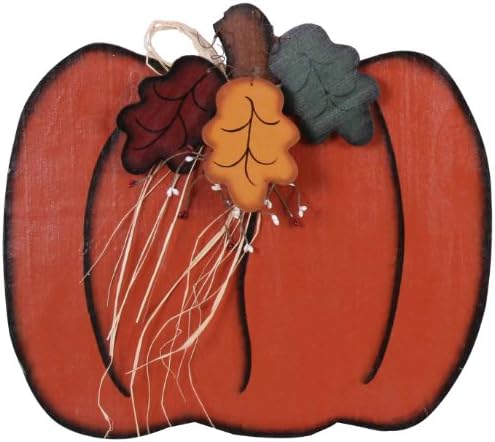 Garden Decoration WL743 Wooden Pumpkin Garden Accent, 17 by 19-Inch, Orange