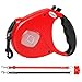 HODGSON Retractable Dog Leash with Two Alternative Bite-proof Front Part Leashes, Heavy-Duty and Fluorescence Design for One or TWO Dogs-L/Red