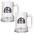 Colorado Rockies 2pc 15oz Glass Tankard Set- Primary Logo MLB Baseball