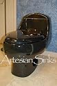 Black Low Rise one piece Porcelain Dual Flush Toilet