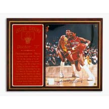 Julius Erving Philadelphia 76ers Autographed Commemorative Plaque