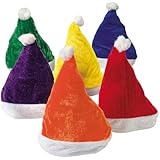 ASSORTED COLOR SANTA HATS (1 DOZEN) - BULK