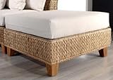 Ottoman w/ Cushion by Hospitality Rattan - Light Wood (414-1217-SEA-O)