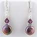 Freshwater Coin Pearl & Swarovski Crystal Sterling Silver Earrings e012