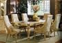 7pc Formal Dining Table & Chairs Set White Wash Finish